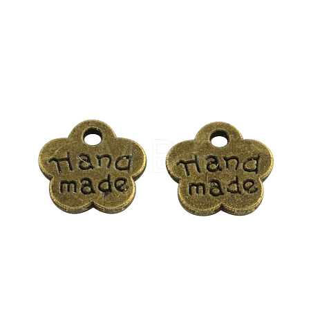 Tibetan Style Alloy Flower Charms X-TIBEP-Q040-003AB-NR-1