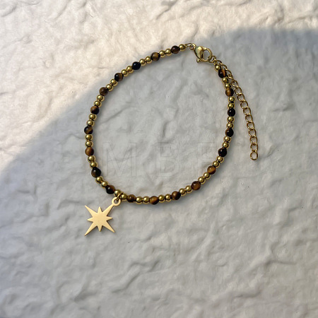201 Stainless Steel Star Charm Bracelets WGDF6A5-01-1