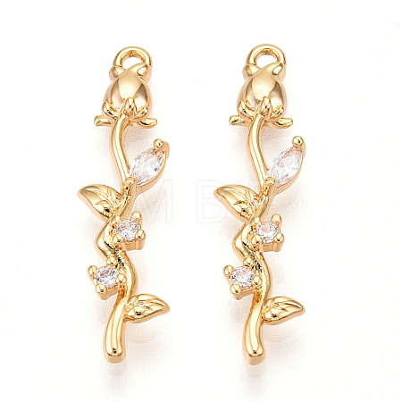 Brass Micro Pave Cubic Zirconia Pendants KK-N261-83G-1