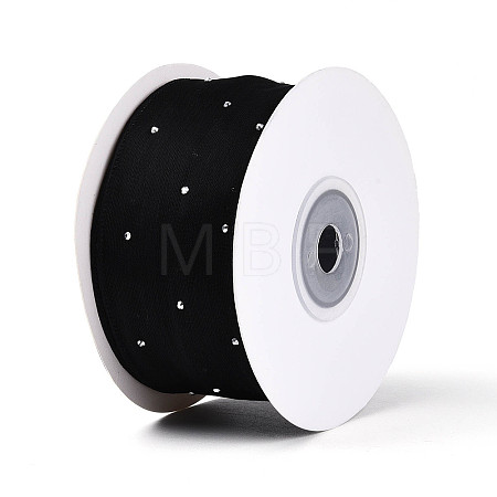 Single Face Printed Polyester & Acrylic Satin Ribbon SRIB-T009-06B-1