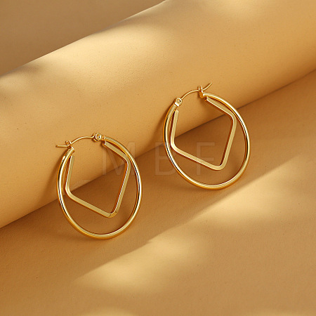 304 Stainless Steel Hoop Earrings WG456FB-01-1