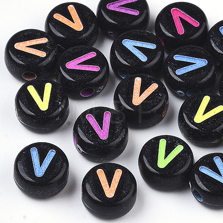 Opaque Black Acrylic Beads MACR-N008-17V-1