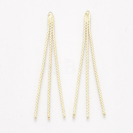 Brass Serpentine Chain Tassel Big Pendants KK-T035-133G-1