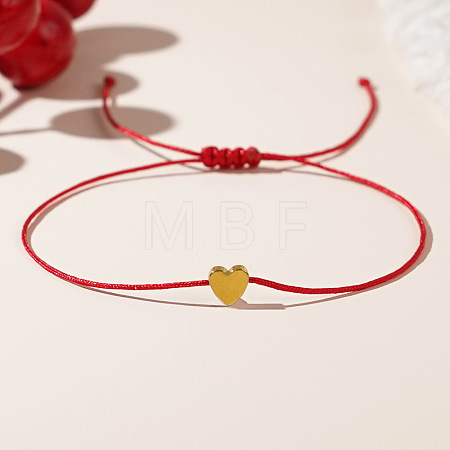 Heart Synthetic Non-magnetic Hematite Bead Braided Bead Bracelets for Couple SV5183-2-1
