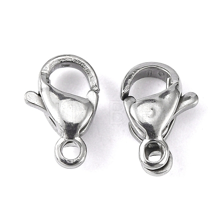 Tarnish Resistant 304 Stainless Steel Lobster Claw Clasps Hand Polished STAS-M262-01-9mm-1