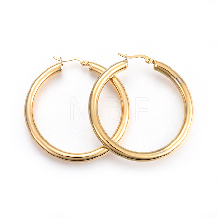 201 Stainless Steel Big Hoop Earrings X-EJEW-A052-19F-G-1