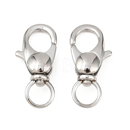 Tarnish Resistant 304 Stainless Steel Swivel Lobster Claw Clasps STAS-R065-10-1