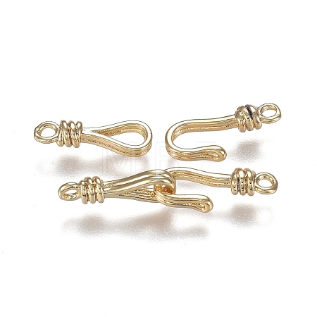 Brass Hook and Eye Clasps KK-F120-016G-1