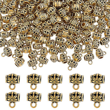 210Pcs Tibetan Style Alloy Tube Bails TIBE-PH0002-62AG-1