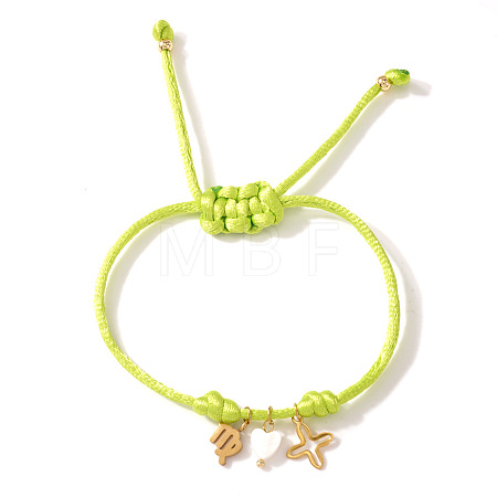 304 Stainless Steel & Brass & Natural Shell Charm Bracelets HP8667-10-1