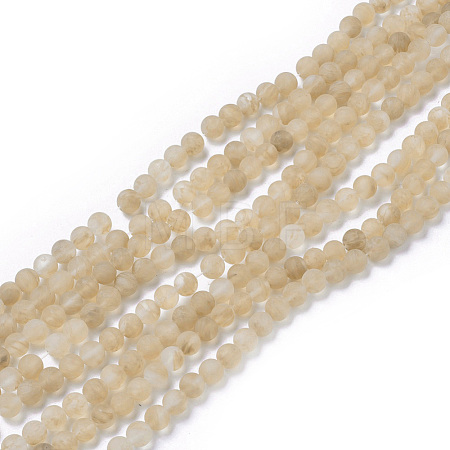 Coffee Watermelon Stone Glass Beads Strands G-D687-8mm-1