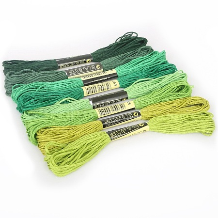 8 Skeins 8 Colors Gradient Color 6-Ply Cotton Embroidery Floss PW-WG66837-03-1