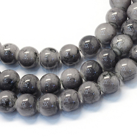 Baking Paint Glass Round Bead Strands X-DGLA-Q019-8mm-66-1