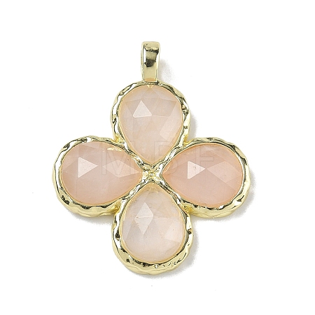 Natural Rose Quartz Faceted Pendants G-A308-01G-13-1