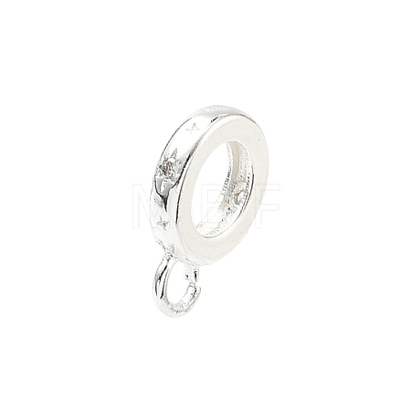 Brass Micro Pave Clear Cubic Zirconia Tube Bails KK-H532-42S-1