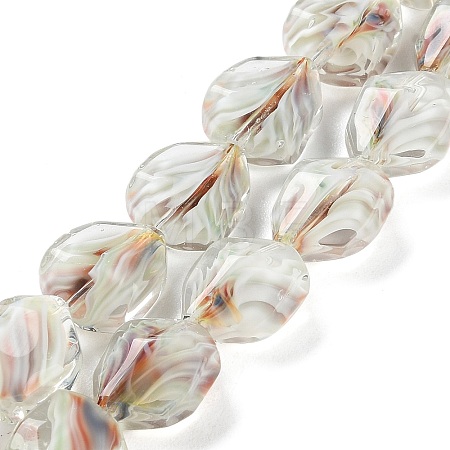 Handmade Gold Sand Lampwork Beads Strands LAMP-U001-01J-1
