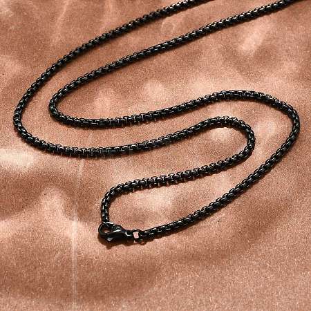 304 Stainless Steel Box Chain Necklaces NJEW-P244-01B-1