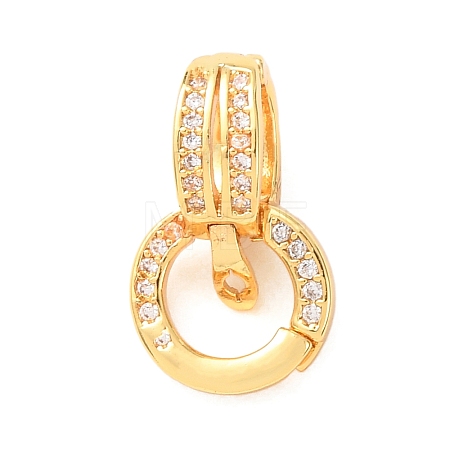 Brass Micro Pave Cubic Zirconia Clear Cubic Zirconia Twister Clasps KK-B196-01P-1