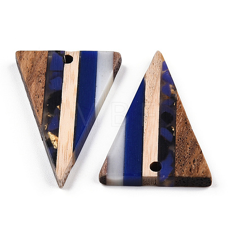 Transparent Resin & Walnut Wood Pendants RESI-TAC0017-50-A01-1