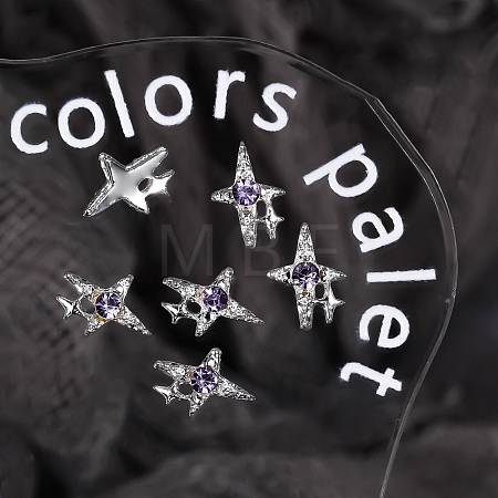 Star Alloy Rhinestone Cabochons MRMJ-WH0075-114-11-1