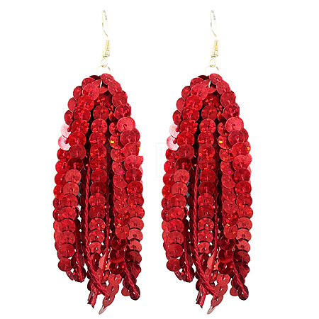 Acrylic & Plastic Glitter Tassel Dangle Earrings FS-WGEB983-04-1