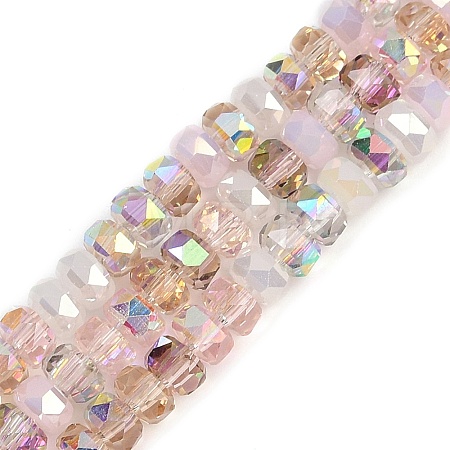 Electroplate Glass Beads Strands X-EGLA-B011-04A-02-1