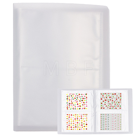80 Slots PVC Nail Art Sticker Storage Books AJEW-SP0006-35B-1