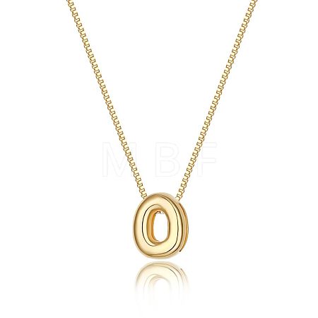 Brass Initial Pendant Box Chain Necklaces for Women FS-WG5C822-15-1