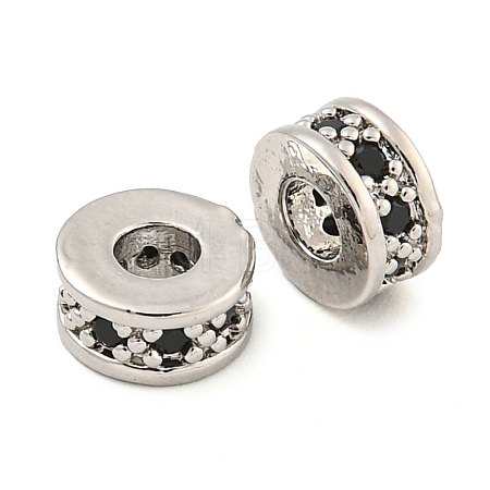 Rack Plating Brass Micro Pave Cubic Zirconia Spacer Beads KK-F089-39B-P03-1