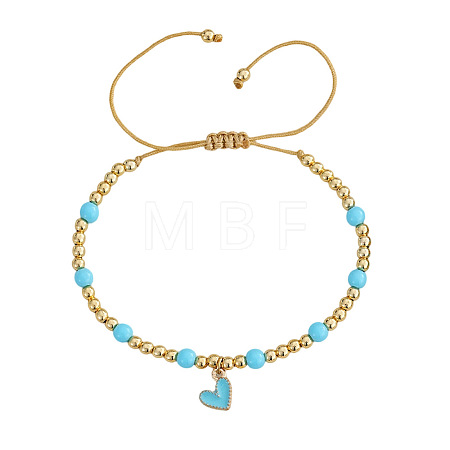 Heart Alloy Enamel Charm Adjustable Bracelets LG2840-2-1