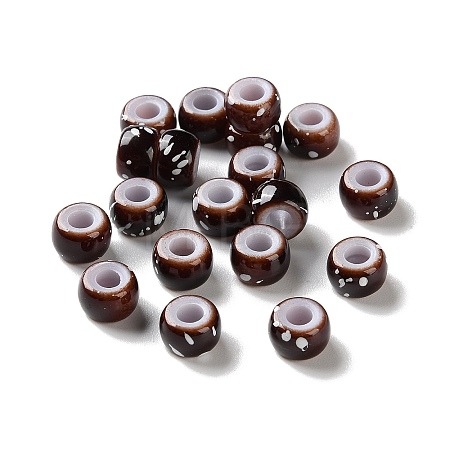 Spray Painted ABS Plastic European Beads KY-G033-01A-12-1
