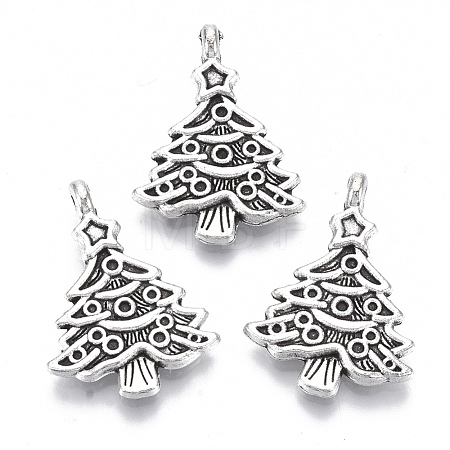 Tibetan Style Alloy Pendants TIBE-N010-33AS-RS-1