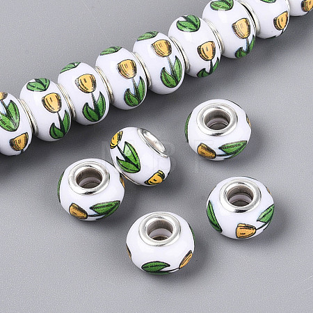Opaque Resin European Beads RPDL-T004-01E-1