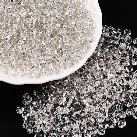 6/0 Baking Paint Transparent Fringe Glass Seed Beads SEED-N006-06A-1