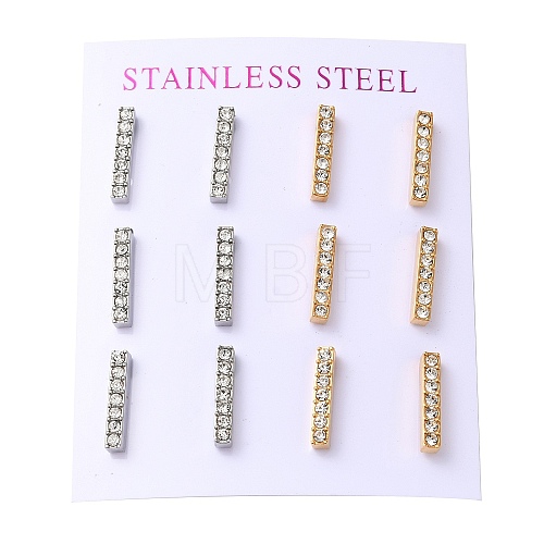 PVD Vacuum Plating 304 Stainless Steel Stud Earring EJEW-C099-08GP-1