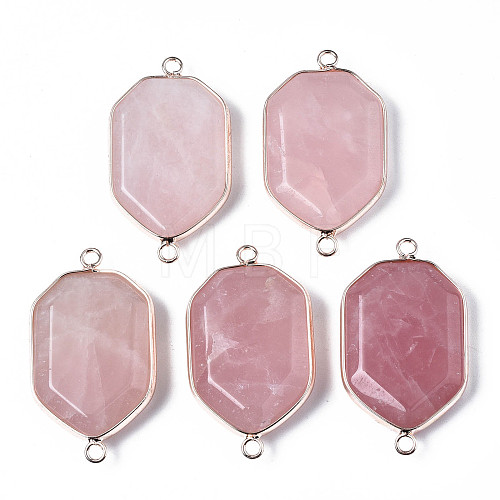 Natural Rose Quartz Links Connectors G-S359-280E-1