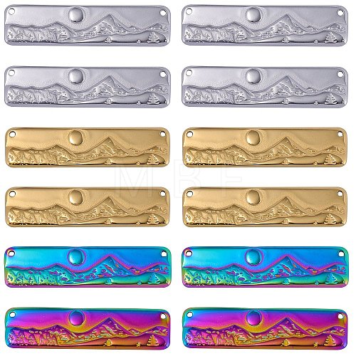 12Pcs 3 Colors Ion Plating(IP) 304 Stainless Steel Pendants STAS-SZ0002-95-1