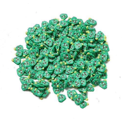 Christmas Theme Handmade Polymer Clay Beads CLAY-P002-02B-1