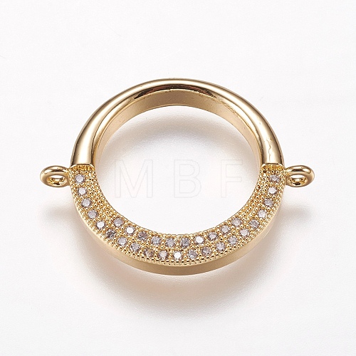 Brass Micro Pave Cubic Zirconia Links ZIRC-G139-37G-1