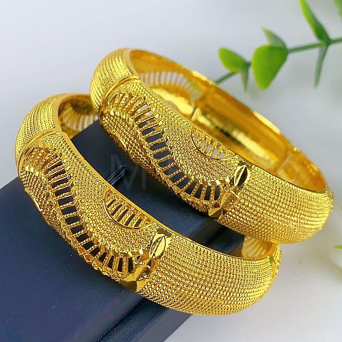 2Pcs Brass Alloy Bangles for Women WGEEFE8-11-1