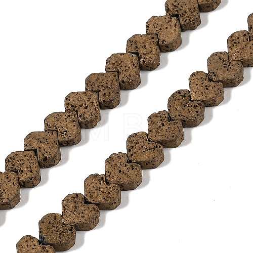 Electroplated Natural Lava Rock Beads Strands G-Q1009-G01-02H-1