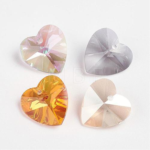 Faceted K9 Glass Charms EGLA-P026-H-1