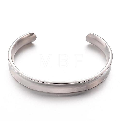 304 Stainless Steel Cuff Bangles BJEW-G478-P-1