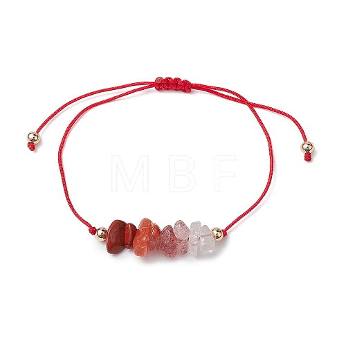 Gemstone Braided Bead Bracelet BJEW-JB11013-07-1