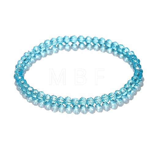 4mm Prism Faceted Rondelle Glass Beaded Stretch Bracelets for Women EH2213-9-1