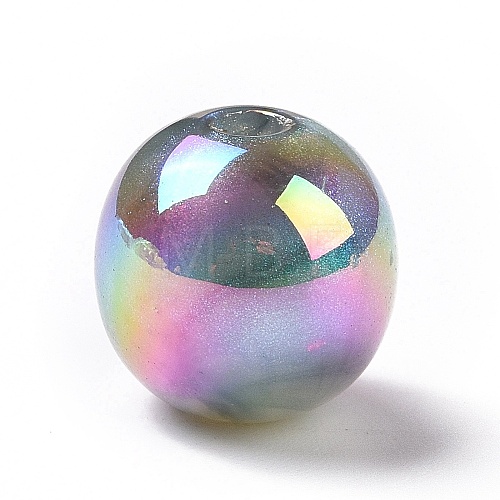 UV Plating Rainbow Iridescent Acrylic Beads OACR-C010-05D-1