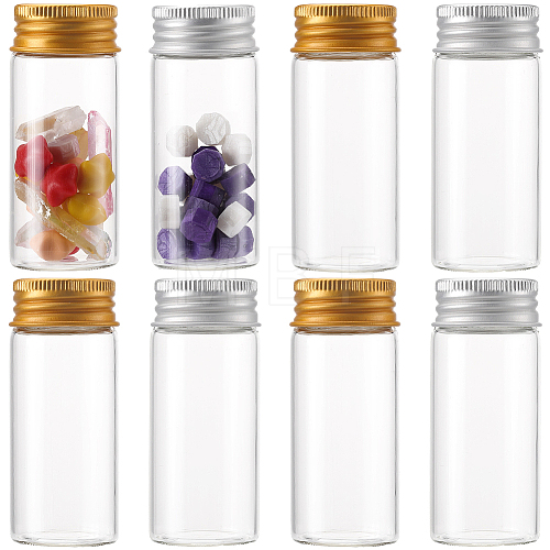 SUNNYCLUE 24Pcs 2 Colors Clear Glass Bottles Bead Containers CON-SC0001-12-1