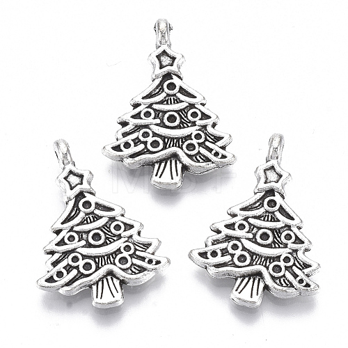 Tibetan Style Alloy Pendants TIBE-N010-33AS-RS-1