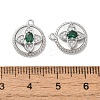 Brass Micro Pave Clear Cubic Zirconia Charms KK-Z073-24P-3