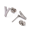 Tarnish Resistant 304 Stainless Steel Greek Alphabet Stud Earrings STAS-D007-07P-20-2